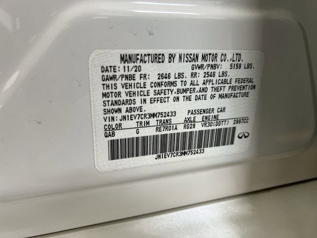 2021 INFINITI Q50 3.0t SENSORY